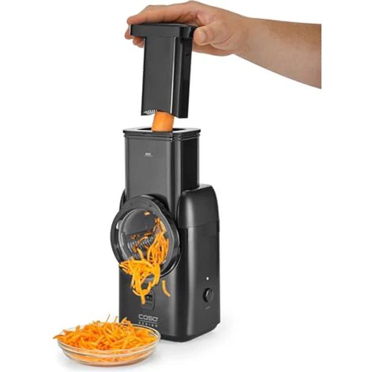 Caso MultiSlicer elektrische Reibe, 80 W Küchenreibe in Schwarz mit vielseitigen Schneideoptionen – Bild 6