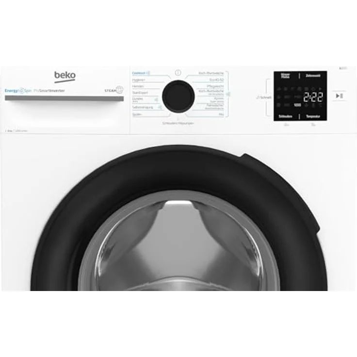 Beko BM3WFU3841X freistehende Waschmaschine, 8 kg, EnergySpin, Dampffunktion, Hygiene+, Coldwash, Weiß – Bild 16