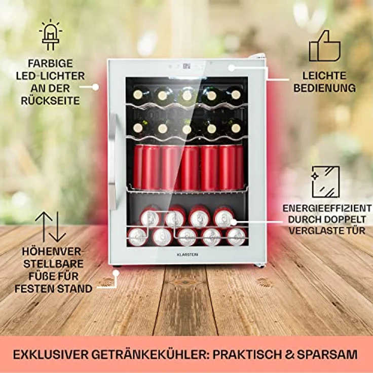 Klarstein Kühlschrank HEA-Coachella 60-wh - 60 Liter, WiFi-Funktion, Balanced Light Concept, Glastür
 – Bild 6