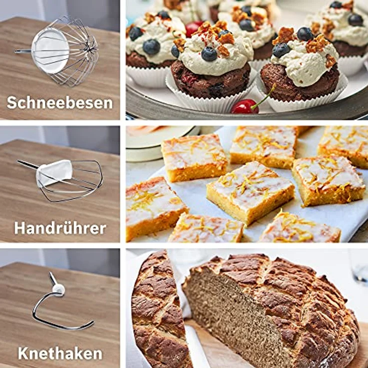 Bosch Hausgeräte Küchenmaschine MUM Serie 2 MUMS2TW00, Tritan-Schüssel 3,8 L, Planetenrührwerk, Knethaken, Schlagbesen, Rührbesen Edelstahl, Multifunktions-Küchenmaschine, Rühr-Maschine, 700 W, weiß – Bild 5