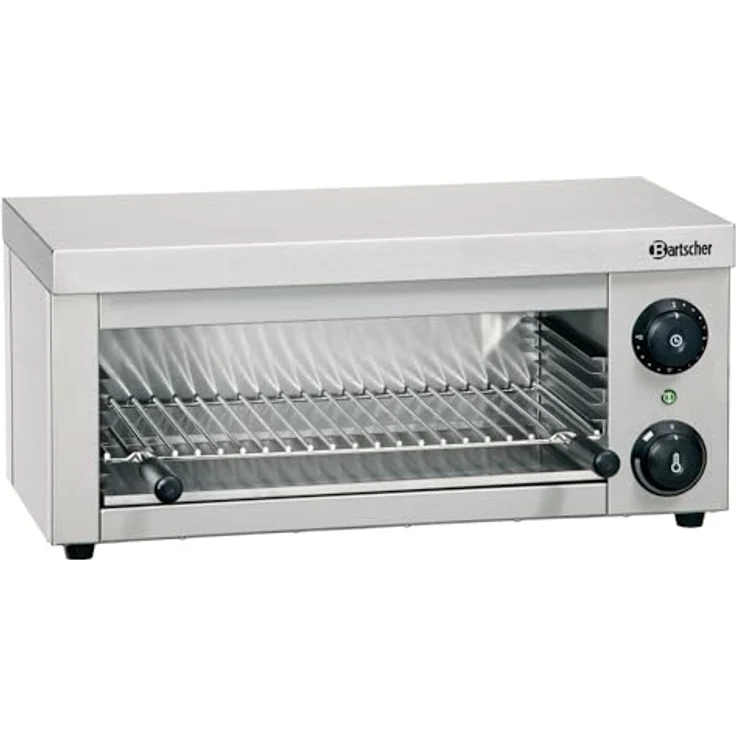 Bartscher Salamander 100, Tischgrill mit Chromnickelstahlgehäuse, Zeitschaltuhr und schnelle Aufheizzeit, inkl. Fettauffangschale und Rost – Bild 1