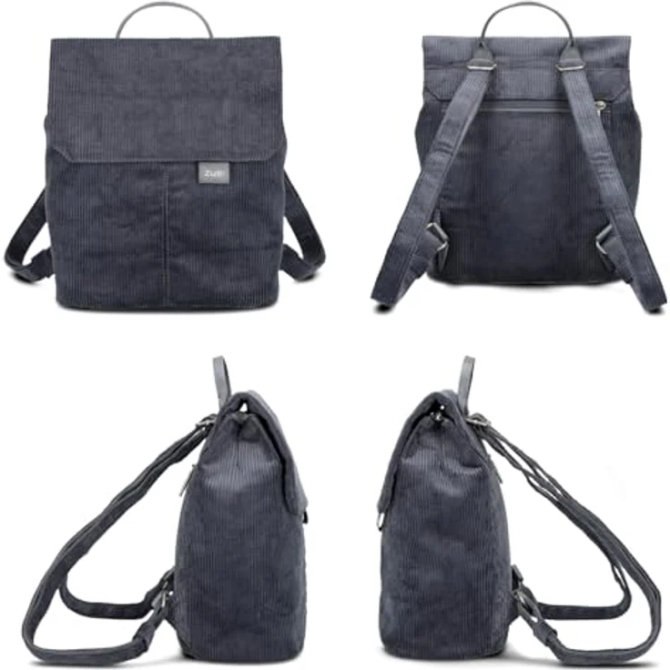 Zwei Mademoiselle.M City Rucksack, 29 cm, grau, aus 100% Polyurethan, kompakt und leicht – Bild 3