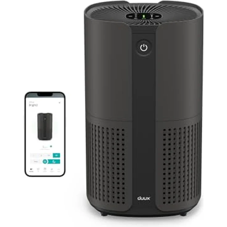 Duux Bright 2 Smart Air Purifier, Luftreiniger mit 210 CADR, Luftqualitätsanzeige und Ionisator, schwarz, für Räume bis 42 m² – Bild 1