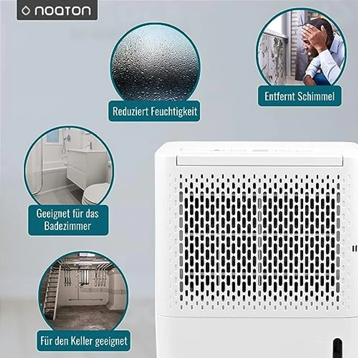 Noaton Luftentfeuchter DF 4110, max 11.5L/24h, 230 W, 2.1l Wassertank, Timer, Feuchtigkeitssensor - Gegen Feuchtigkeit, Schimmel – Bild 4
