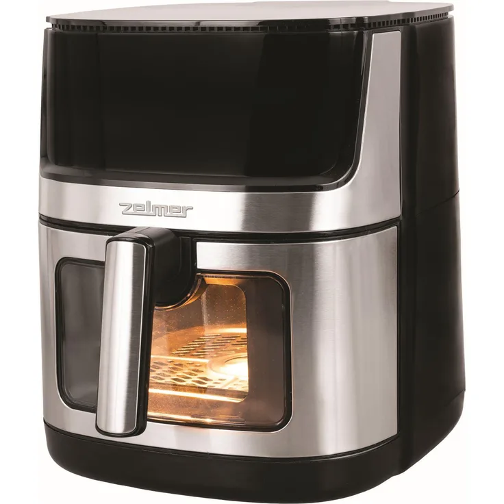 Zelmer ZAF8650 Heissluftfritteuse, 2000 Watt, 6,5 Liter, Edelstahl mit digitaler Steuerung und Sichtfenster