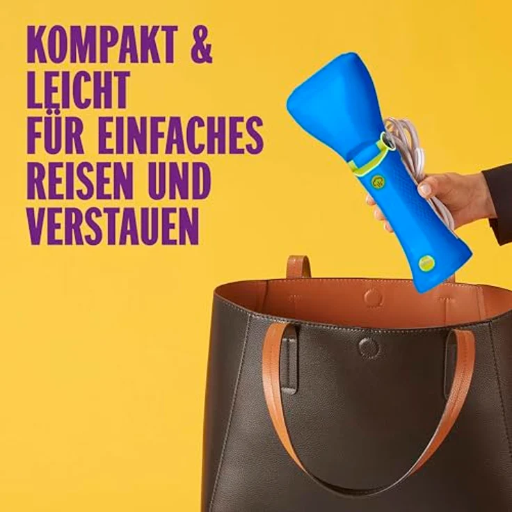 Conair GSC24BLE Dampfbürste TravelSteam Power, kompakte Dampftechnologie mit 20 g/min, blau – Bild 2