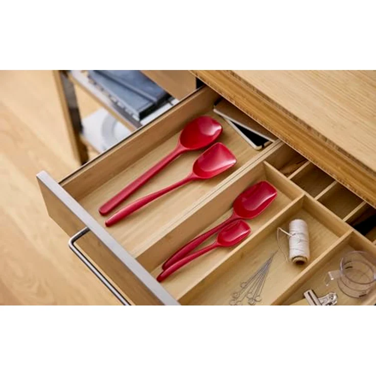 Rosti Classic Kochlöffel Set 4-Teilig, Hochwertiges Küchenhelfer Set mit 3 Kochlöffel & 1 Backlöffel, Hitzebeständig, Bruchsicher, Spülmaschinenfest, Rot – Bild 3