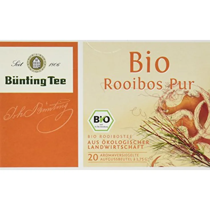 Bünting Tee Bio Rooibos Pur, 20 Tassenbeutel