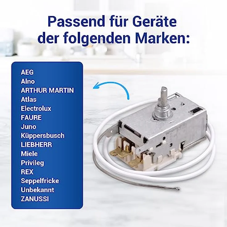 VIOKS Thermostat Kühlschrank 600mm Kapillarrohr 3x4,8mm AMP wie Ranco K59-L2677 Ersatz für K59-L2622 - Kühlschrank Thermostat für Liebherr Kühlschrank – Bild 3