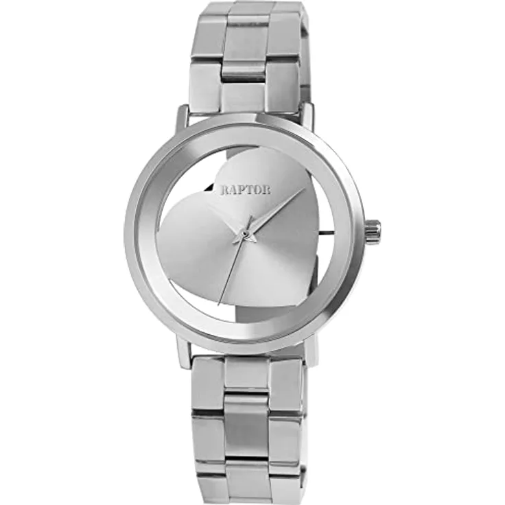 Raptor Hanna Damen-Uhr Edelstahl Gliederarmband Faltschließe Analog Quarz RA10233 (silberfarbig) - Hochwertiges Miyota 2035-Uhrwerk