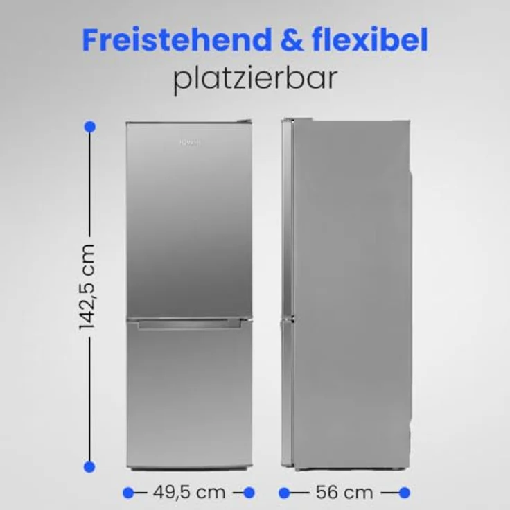 Bomann® KG 320.3, Kühlschrank mit Gefrierfach, 143 cm, 173L, Edelstahloptik, leise, Türanschlag wechselbar – Bild 7