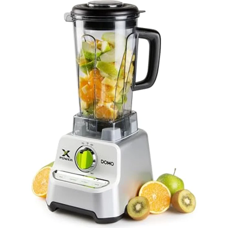 DOMO DO747BL Xpower Standmixer, 1500 W, 2 L Tritan-Behälter, Weiß, 4 Programme, leises Mixen – Bild 1
