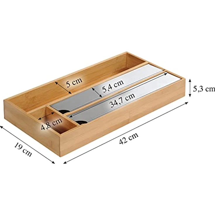 Kesper 58041 13 Folienspender für die Schublade, Braun, 42 x 19 x 5,4 cm – Bild 5