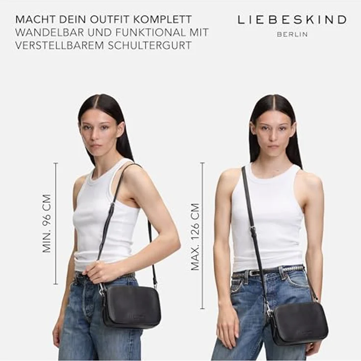 Liebeskind Luka Umhängetasche M, 100% Leder, 20.5 cm, rot – Bild 4