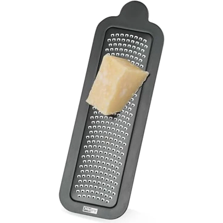 AdHoc GG32 Tisch-Feinreibe CutnServe, Edelstahl Schwarz mit Auffangbehälter aus Akazienholz, für Hartkäse, Gewürze und Nüsse – Bild 4