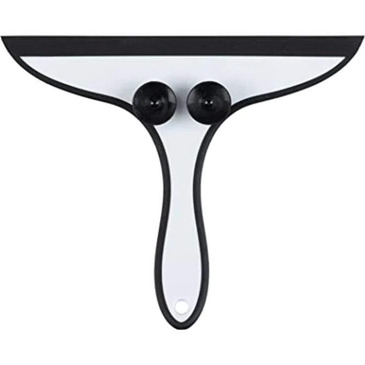 Wenko Badezimmerwischer Ibos Duschabzieher mit integrierten Saugnäpfen, Kunststoff PVC-PU und sonstige, Schwarz, 25 x 20 x 2.5 cm – Bild 2