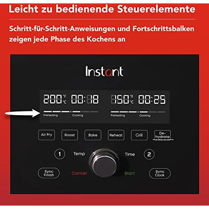 Instant Vortex Plus VersaZone Heißluftfritteuse - 8.5L Digitaler Air Fryer, Schwarz, 8-in-1 Smart Programme - Frittieren, Backen, Braten, Grillen, Dörren, Aufwärmen, XL Kapazität - 1700W – Bild 5