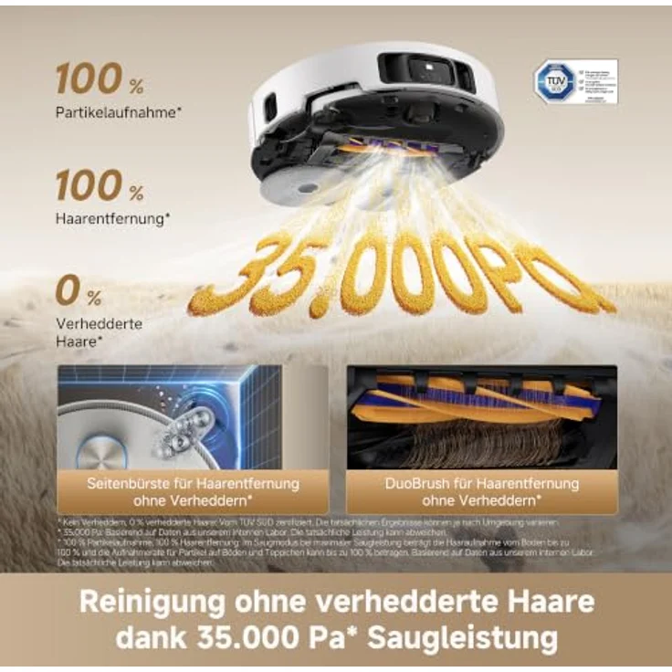 Dreame L60 ULTRA, Beutelloser Saugroboter mit Wischfunktion, Weiß, 35.000 Pa, 0,275 l Staubbehälter, 4,5 l Frischwassertank – Bild 3