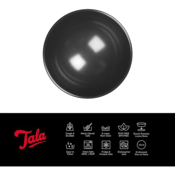Tala Performance Kuchenform 18 cm, Kreis, Kuchenform Schwarz – Bild 3
