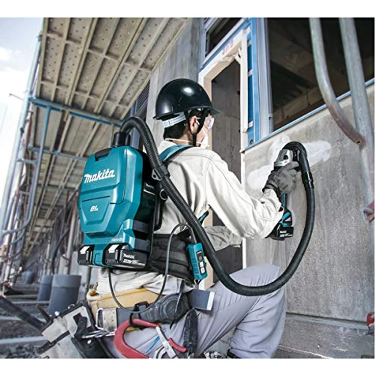 Makita DVC260ZX Akku-Staubsauger, Rucksackstaubsauger mit bis zu 60 Minuten Arbeitszeit unter Volllast, blau – Bild 3