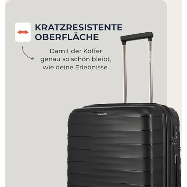 Travelite Koffer Set 3-teilig MOOBY, Hartschale mit Recyclinganteil, S/M/L (55/66/77 cm), 4 Doppelrollen, TSA-Schlösser – Trolley & Handgepäck – Bild 5