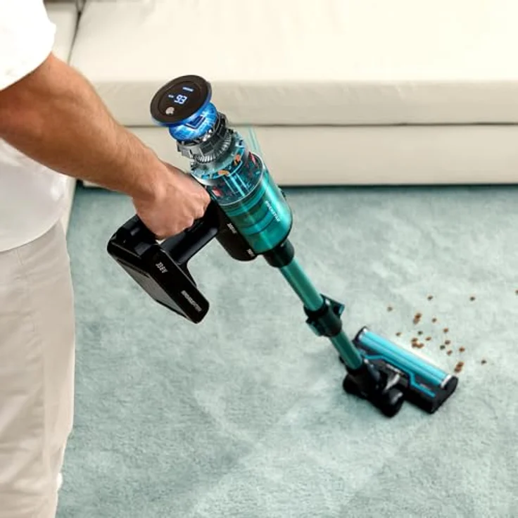 Cecotec Akkustaubsauger Besen - Conga Rockstar 9500 Lunar Pet Flex, 750W, Saugkraft 300 AW, 90 Minuten Laufzeit, Hairless-Bürste, 4 Modi: Eco, Mittel, Hoch, Auto – Bild 4