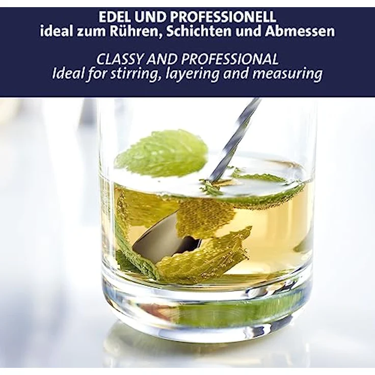 Westmark Barlöffel James – praktisches Bar-Zubehör zum Mixen von Cocktails, hochwertiger Spiral-Löffel für leckere Longdrinks, langer Stiel – Edelstahl 18/8 – Bild 4