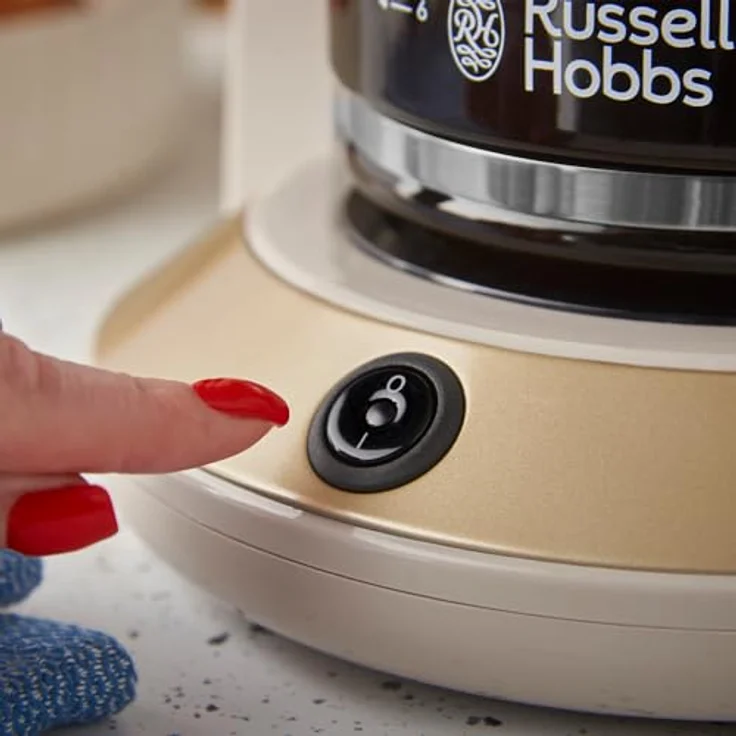 Russell Hobbs Brontë Stone Filterkaffeemaschine 1,25L, 1100W mit WhilTech-Brühtechnologie, Tropf-Stopp, Warmhalteplatte und Glaskanne, Farbe: Steinfarben – Bild 4