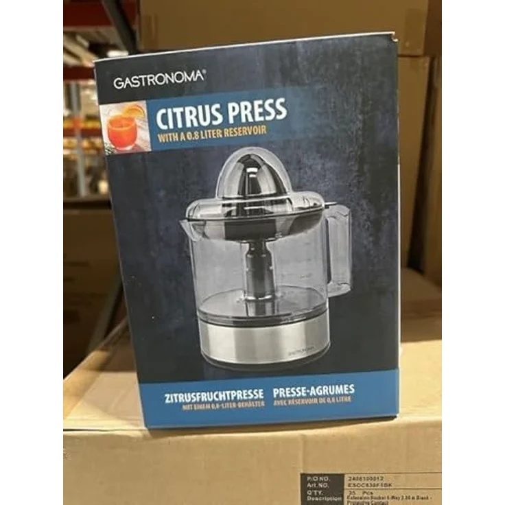 Gastronoma Zitruspresse 18230101, 40 W, 0.8 L, Schwarz / Edelstahl, mit einstellbarem Fruchtfleischfilter und Zwei-Wege-Automatik – Bild 2