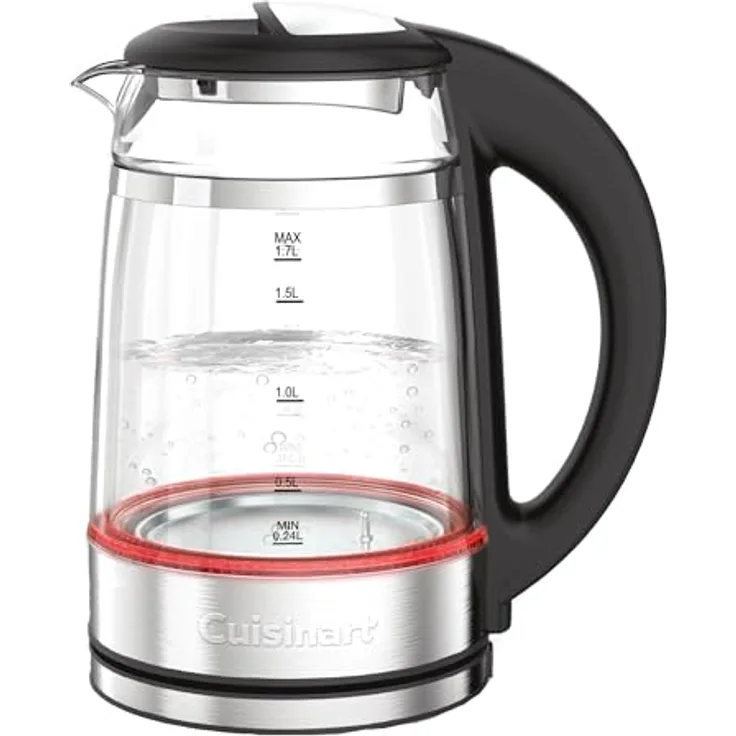 Cuisinart 1,7L Glas-Wasserkocher mit variabler Temperaturregelung, 3KW Schnellkochfunktion, Doppelwandiges Design, BPA-frei, Tropffreier Ausguss, 360°-Drehbasis
