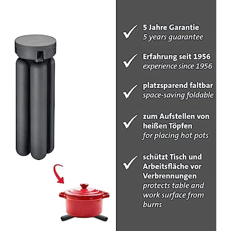 Westmark Topfuntersetzer faltbar – praktischer Tupfuntersetzer zum abstellen von heißen Töpfen und Schüsseln beim Camping oder zu Hause – Ø 22 cm Silikon; PA – Bild 3