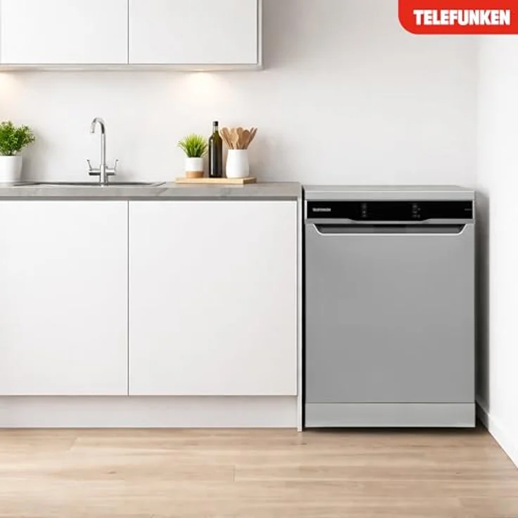 Telefunken GFS6014AI Geschirrspüler, freistehend, 60 cm, 14 Maßgedecke, 9 Programme, Edelstahl-Spülbehälter, unterbaufähig, leise 44 dB, Energieeffizienzklasse A – Bild 2