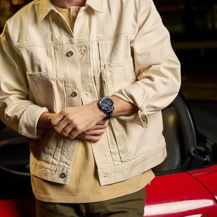 Casio Watch EQS-940NL-1AVUEF, Chronographenuhr mit Solarbetrieb, Stoppuhr und blauem Zifferblatt – Bild 5