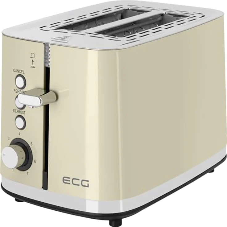 ECG ST 2766 Vintage Vanilla Toaster, Originales Vanille-Edelstahldesign, 7 Stufen Heizintensität – Bild 2