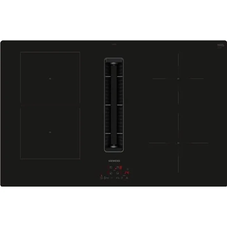 Siemens ED811BS16E iQ300, Kochfeld mit Dunstabzug (Induktion), 80 cm, Rahmenlos aufliegend, Schwarz, flächenbündig, touchControl, powerBoost – Erhöhe die Power einzelner Induktionszonen