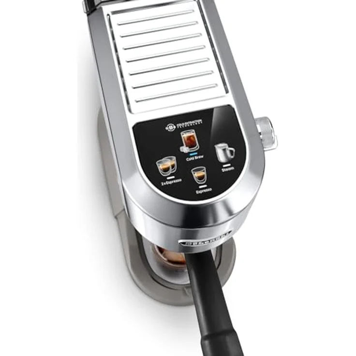 De'Longhi DEDICA DUO, Espressomaschine mit integriertem Milchaufschäumer, Metallic, für 2 Tassen, 4 Speicherplätze – Bild 3