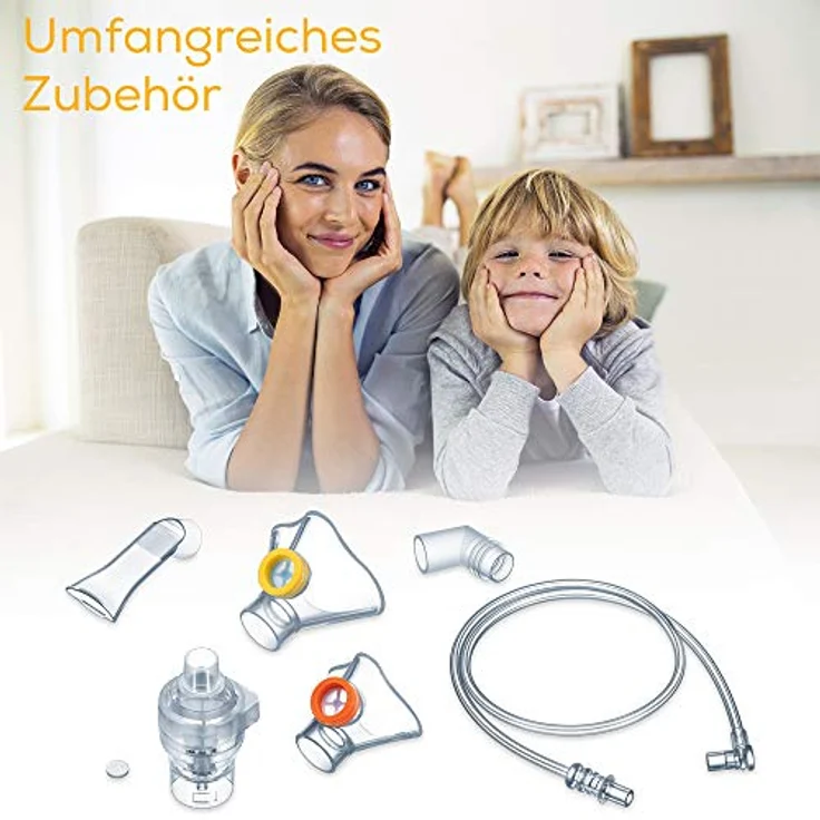 Beurer IH 58 Kids Inhalator mit Giraffen-Aufsteckfigur zur Verneblung von flüssigen Medikamenten, für eine effektive Inhalation bei Kindern, mit hoher Verneblungsleistung und kurzer Inhalationszeit – Bild 2