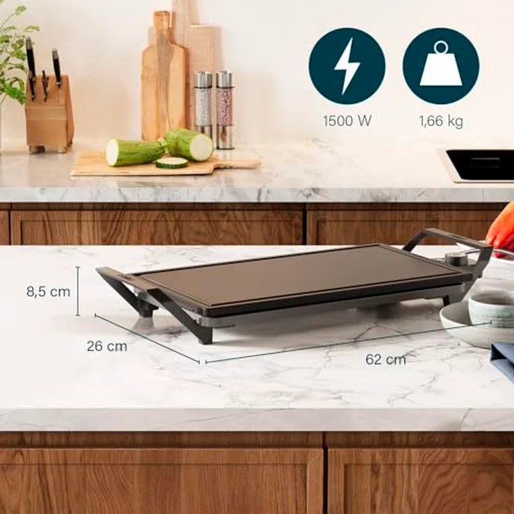 PRINCESS Tischgrill Princess 103150 Table Chef Premium Stone - PFAS-frei, Keramische Grillplatte – Bild 2