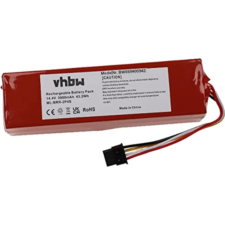 vhbw Akku kompatibel mit Xiaomi Roborock Mi First Generation SDRJQR01RR Saugroboter (3000 mAh, 14,4 V, Li-Ion) - Austausch-Akku mit 43,2 Wh Nennenergie – Bild 1