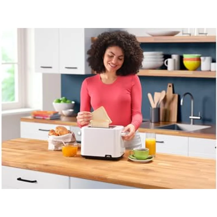 Braun HT 1010 WH 2-Schlitz-Toaster, 1000 Watt, 8 Bräunungsstufen, Röstgradelektronik, Kunststoff, weiß – Bild 5