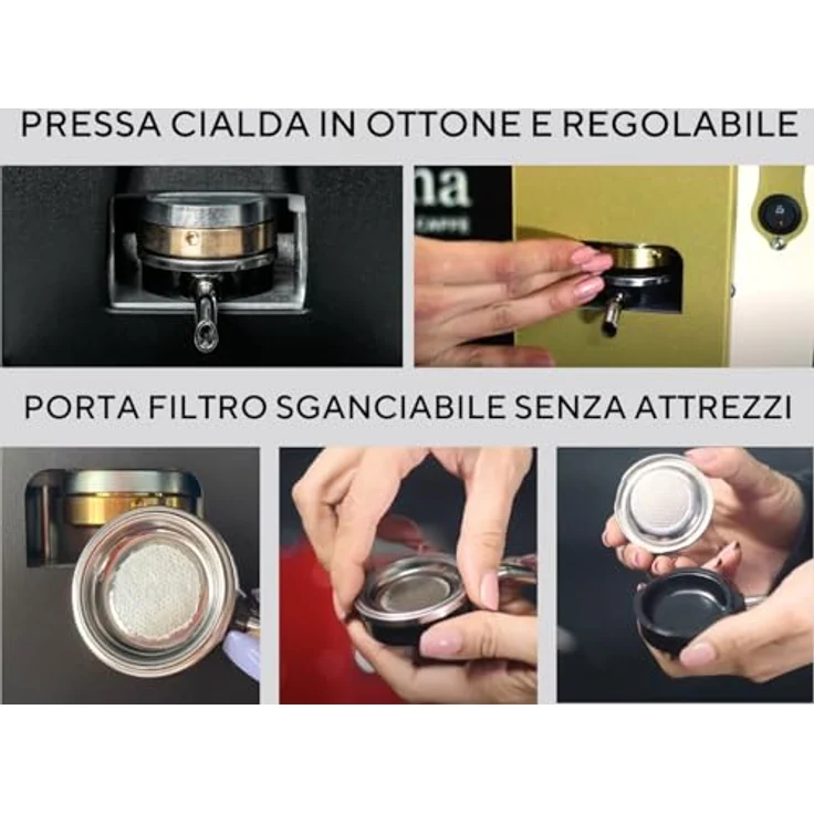 Aroma Plus+ Mono ESE Espressomaschine für Pads, 380 Watt, 15 bar, schwarz, Aluminium-Messing-Thermoblock, intuitives Design – Bild 4