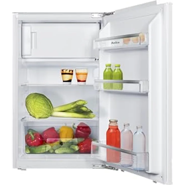 Amica EKSX 361 905 Einbaukühlschrank mit Gefrierfach, integrierbar, 100l Kühlvolumen, 16l Gefriervolumen, 54cm, weiß