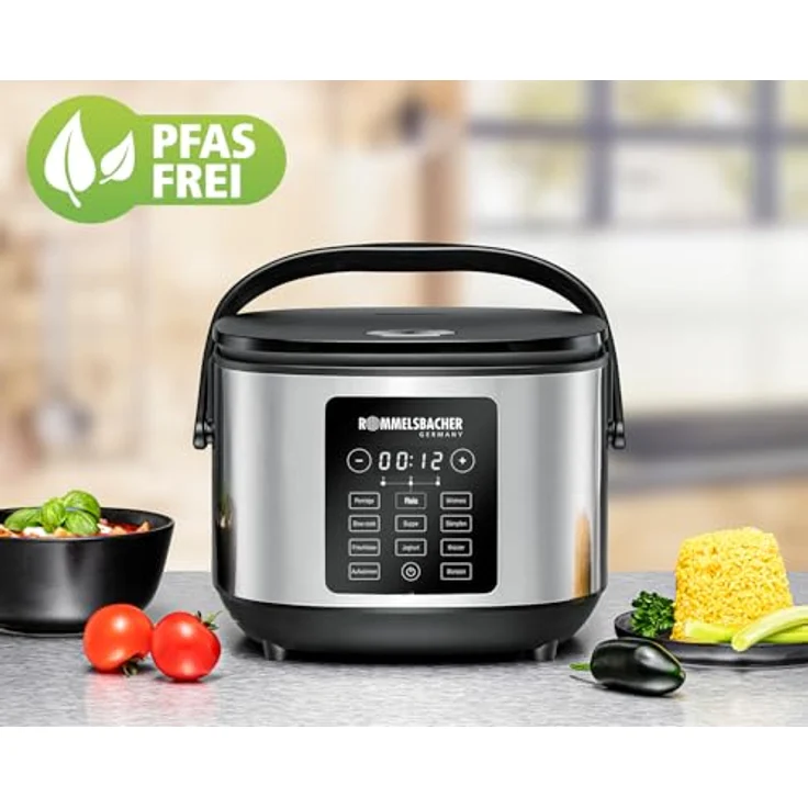 Rommelsbacher Multi-Reiskocher MRK 650, 600 Watt, 3 Liter, Edelstahl-Look, vielseitige Kochprogramme und Warmhaltefunktion – Bild 2