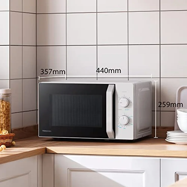 Toshiba MW2-MM20P(WH) Standard Mikrowellenherd 20 Liter, 800 W, 5 Leistungsstufen mit praktischer Auftaufunktion, LED Innen-/Weiß – Bild 5