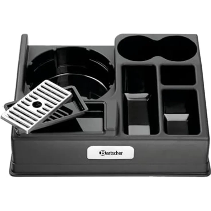 Bartscher Kaffeestation 1190, für 1 Isolierkanne Ø max. 19 cm, 190153, Schwarz, mit 5 Staufächern und verstellbarem Kunststoffeinsatz – Bild 3
