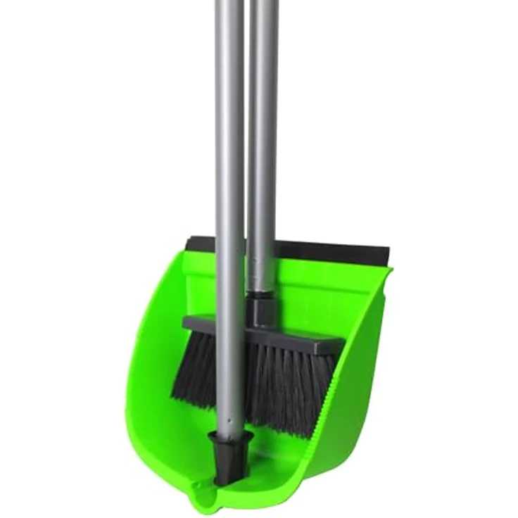Centi Stehkehrgarnitur, Kehrschaufelset mit ergonomischem langen Stiel und Gummilippe, ideal für Haushalt und Büro – Bild 3