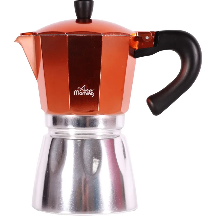 ANY MORNING Mokkamaschine Any Morning Herdkanne Espresso Aluminium Moka Kanne, 240 ml, Schwarz