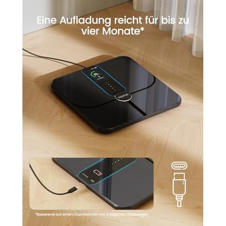 RENPHO Körper-Analyse-Waage Elis Nova WIFI Smart Body Scale A031, Körperfettwaage mit 13 Körpermessungen & 5 Gesundheitszielen, TFT-Display & App-Konnektivität, weiß – Bild 3