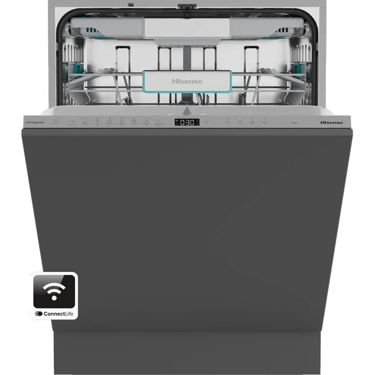 Hisense Hi6 HV693A65UVAD, Vollintegrierbarer Geschirrspüler, 60 cm, Berührungsteuerung, bis 70 °C Wassertemperatur