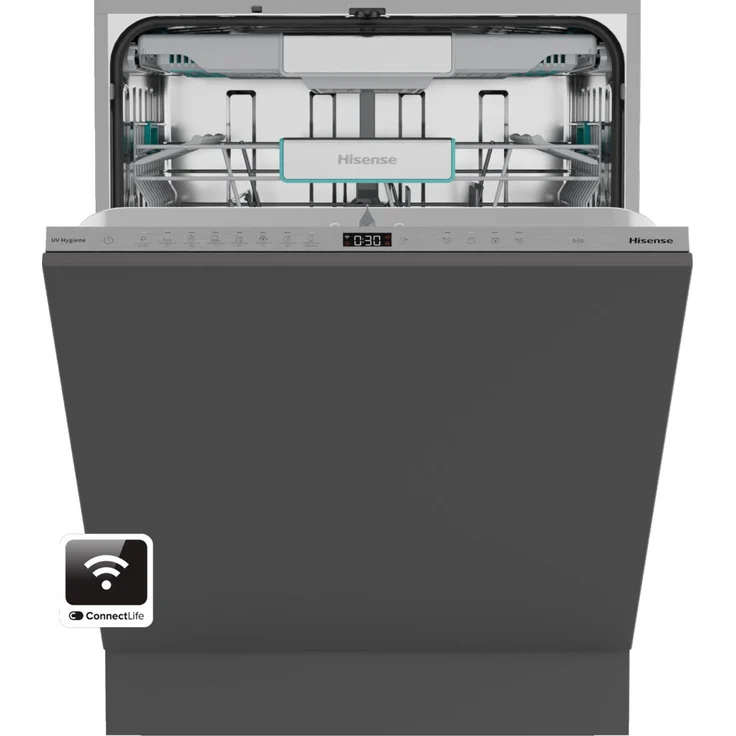 Hisense Hi6 HV693A65UVAD, Vollintegrierbarer Geschirrspüler, 60 cm, Berührungsteuerung, bis 70 °C Wassertemperatur